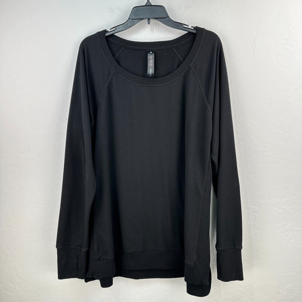 Yogalicious Top Womens Plus 1X Black Athleisure Activewear Lounge Yoga Pilates
